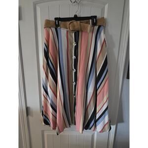 New Directions Chevron Button Up Midi Skirt XL NWT ❤️